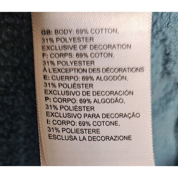 THE NORTH FACE Men S Hoodie Sweatshirt Blue Logo Drawstring Kangaroo Pocket 42" - Picture 8 of 8